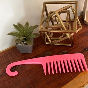 Wide Tooth Shower Hook Comb PINK
